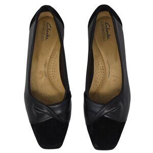 Clarks Collection Black Combination Tilmont Dalia Heeled Flats